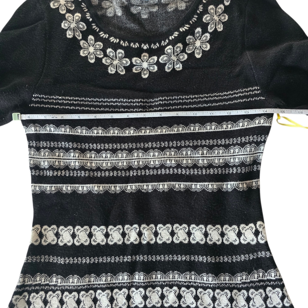 CeCe Elegant Black and White A-Line Jacquard Knit Dress Size Small NWT - Picture 5 of 9
